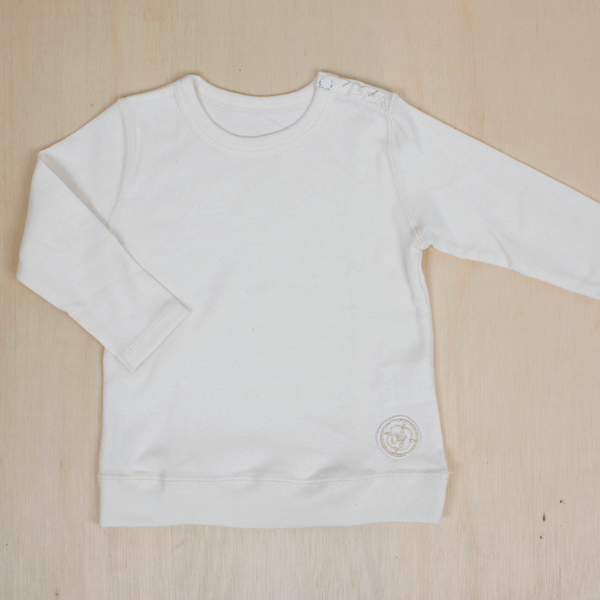 無染色フライス 長袖 オフホワイト Tシャツ | オーガニックコットン代官山の出産祝い&ベビー服Organically