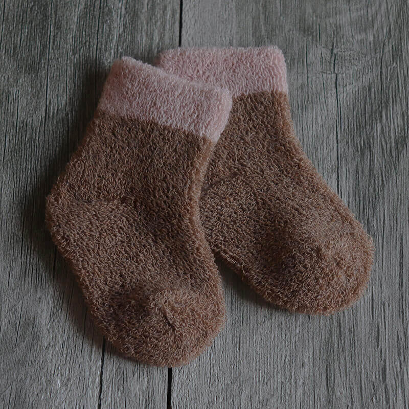 オーガニックコットン×ヤクのパイル靴下(Pink)