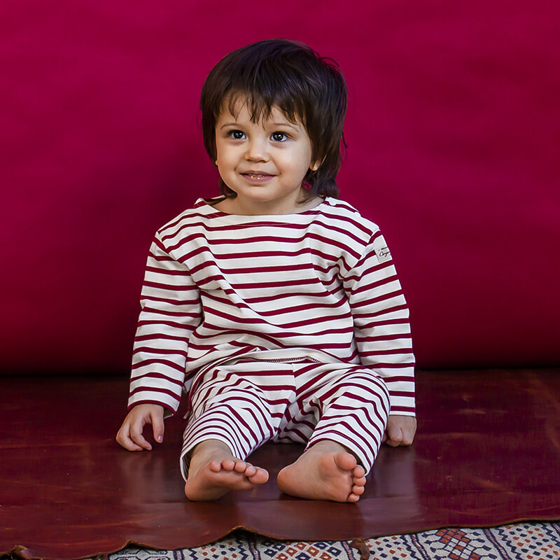 ボーダー長袖Tシャツ（レッド）