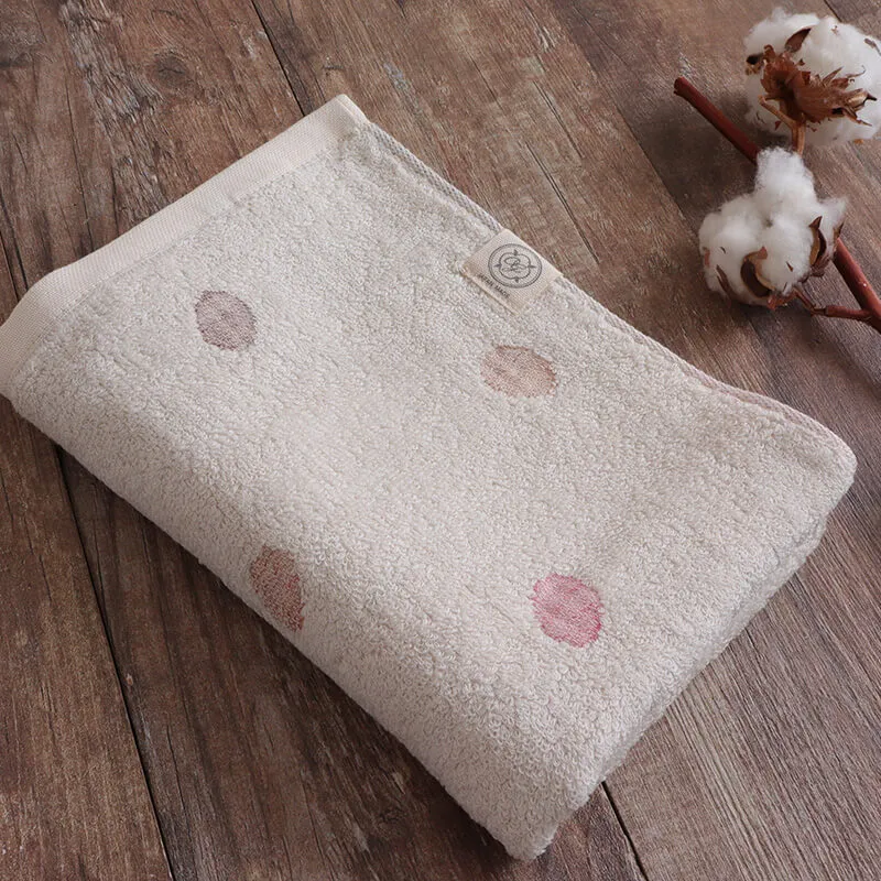 【期間限定20%OFF】ドット柄フェイスタオル(ピンク)