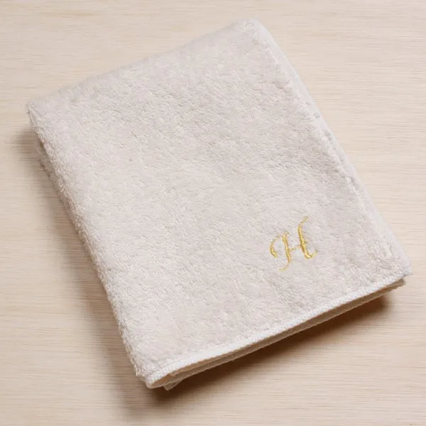 H刺繍入り ピマ綿 イニシャルハンドタオル
