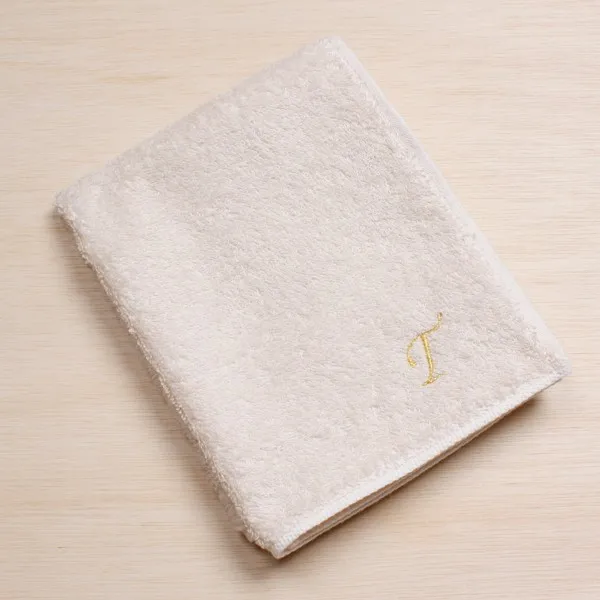 T刺繍入り ピマ綿 イニシャルハンドタオル
