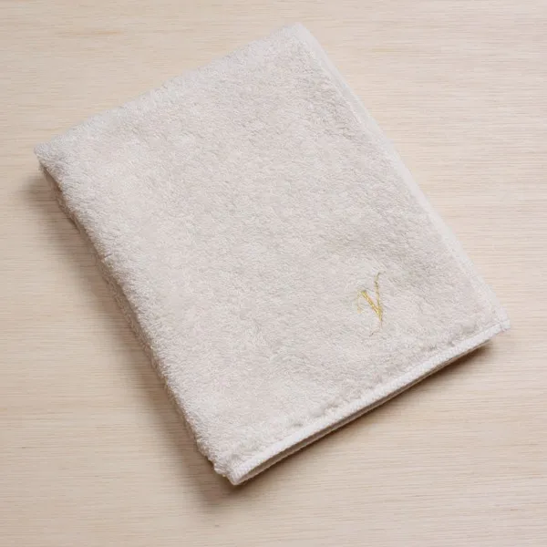 Y刺繍入り ピマ綿 イニシャルハンドタオル