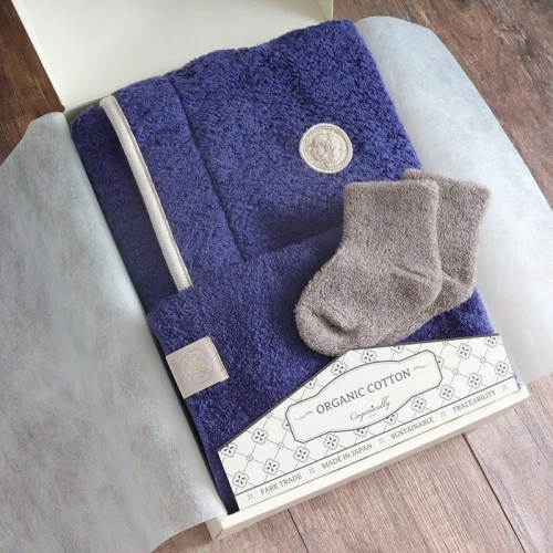 JAPAN BLUEドルマンバスローブとタオル&靴下のギフトボックス